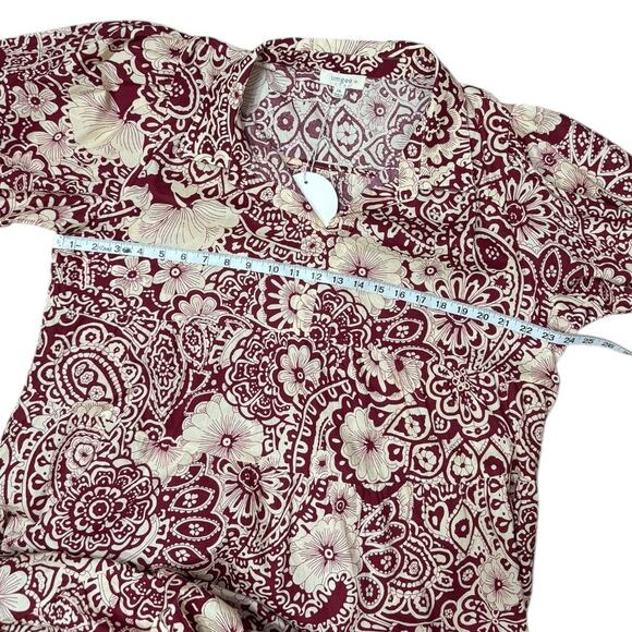 Umgee Sangria Paisley Print V-Neck Collared Tiered Midi Dress - NWT - Size 2XL - Picture 5 of 5
